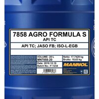Моторное масло Mannol Agro Formula S 20л - Превью изображения №2 — Мульти e-магазин M-SELL