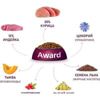 Сухой корм для собак Award Puppy Large для щенков крупных пород с курицей, индейкой с добавлением тыквы и шиповника 12 кг - Превью изображения №4 — Мульти e-магазин M-SELL